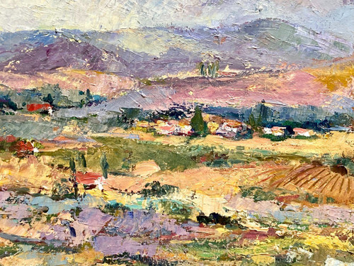 Brigitte Du Merac, Tableau Paysage De Provence.
