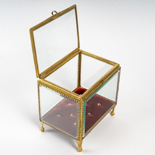 Two Glass And Brass Jewelry Boxes 20th Century