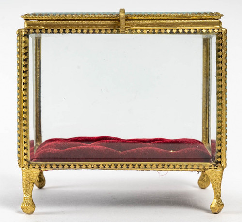Two Glass And Brass Jewelry Boxes 20th Century
