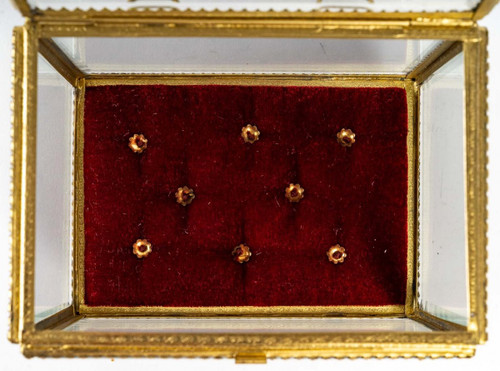 Two Glass And Brass Jewelry Boxes 20th Century
