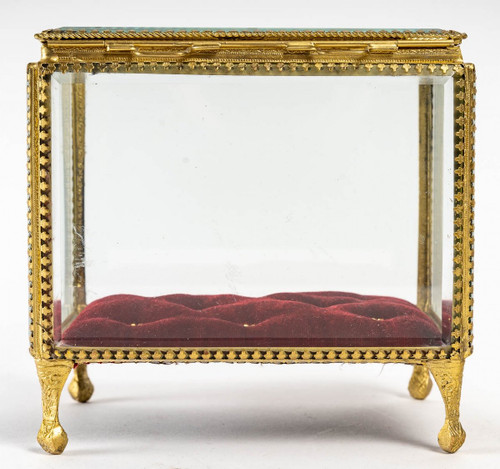 Two Glass And Brass Jewelry Boxes 20th Century