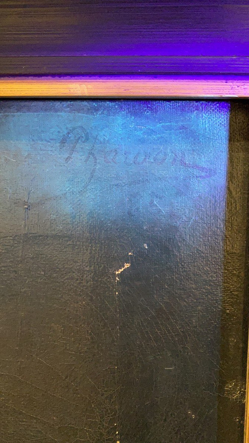 Französische Schule – Porträt eines Dandy mit einer Zigarette, 1885 – Spuren der Unterschrift