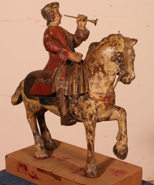 Cavaliere In Legno Intagliato - 18° Secolo
