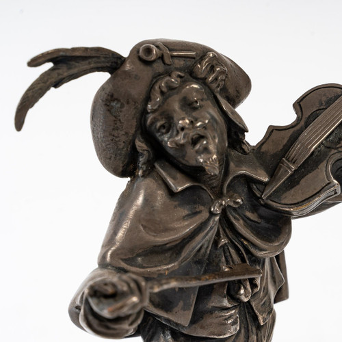 Coppia di sculture in bronzo argentato del XIX secolo
