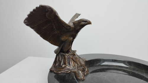 Coupe vide poche marbre et bronze Napoléon III