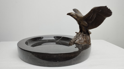 Coupe vide poche marbre et bronze Napoléon III