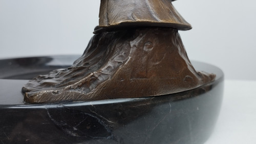 Coupe vide poche marbre et bronze Napoléon III