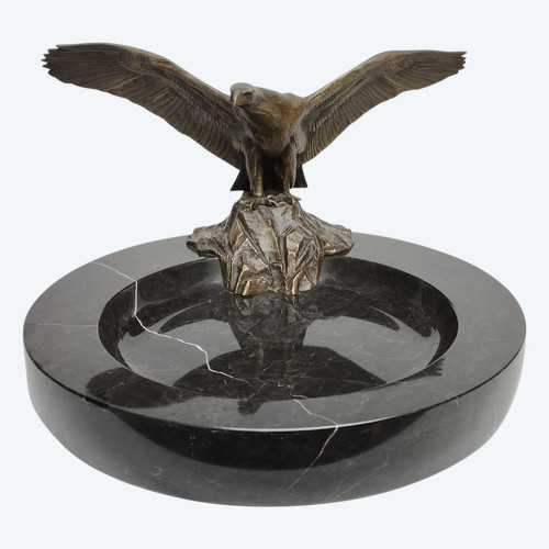 Coupe vide poche marbre et bronze Napoléon III