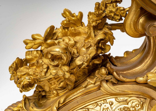 Henri Picard Important Gilded Bronze Mantel Trim Late 19th Century