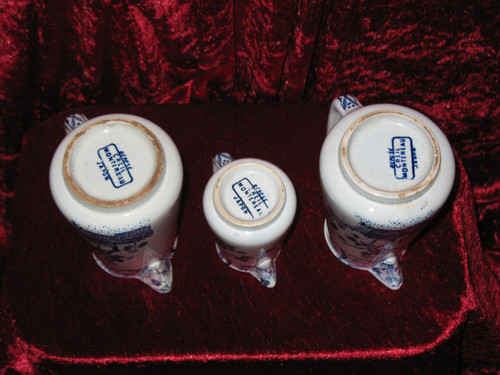 3 pichets pots à lait en faïence de Creil et Montereau décor Japon époque 19ème 