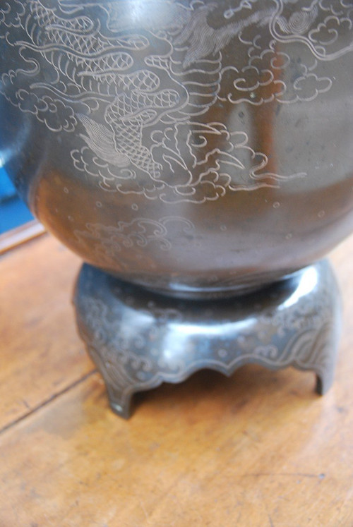 Fontana d'acqua in bronzo XIX secolo, Giappone