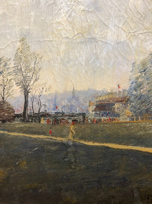 Trinh Dinh (xxth Century) Vietnamese School Of Paris Les Moulins De Longchamp, Circa 1920/30