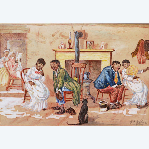 G. J. WIBER, Noirs américains dans un intérieur