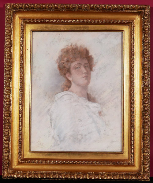 SCUOLA FRANCESE SIMBOLISTA 1880-1900 circa, Ritratto di una giovane donna