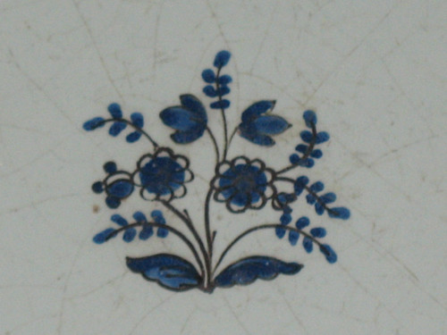 Lille earthenware plate, early 18th century, floral design