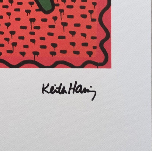 1990 Wunderschöne Originallithografie von Keith Haring in limitierter Auflage