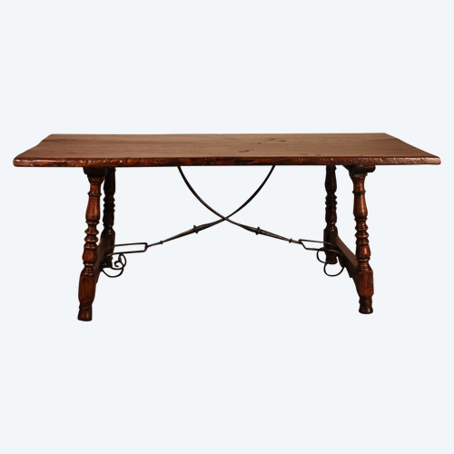 Table Espagnol Du 17° Siècle En Chêne Et Châtaignier