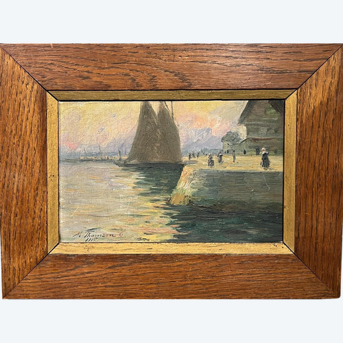 Manuel THOMSON ORTIZ (Valparaiso – Chile, 1875 – Paris, 1953) – Bretonische Hafenszene, 1915