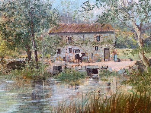 French School Oil On Canvas Landscape