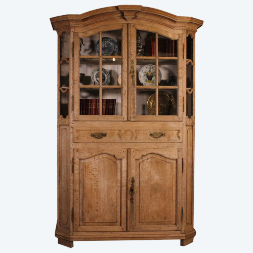 Louis XIV Natural Oak Display Case - 19th Century