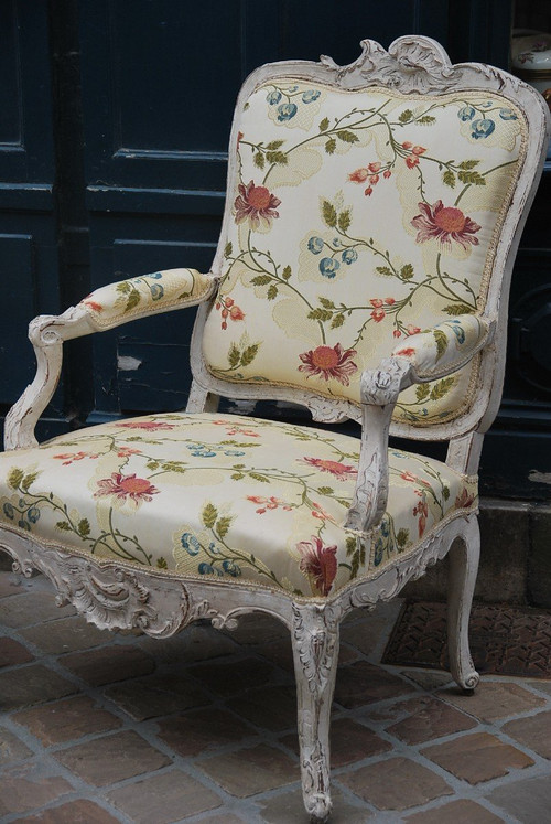 Paire D Importants Fauteuils à Dossier Plat XVIIIe siècle