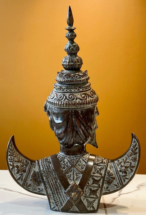 Thailand, First Third Of The 20th Century, Bronze Bust Of A Dancer.