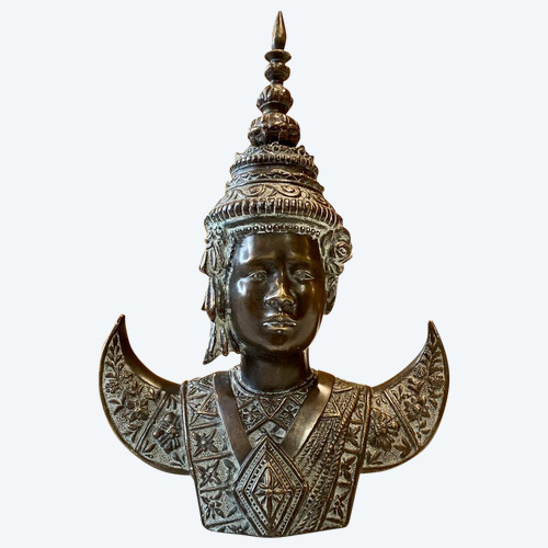 Thailand, First Third Of The 20th Century, Bronze Bust Of A Dancer.