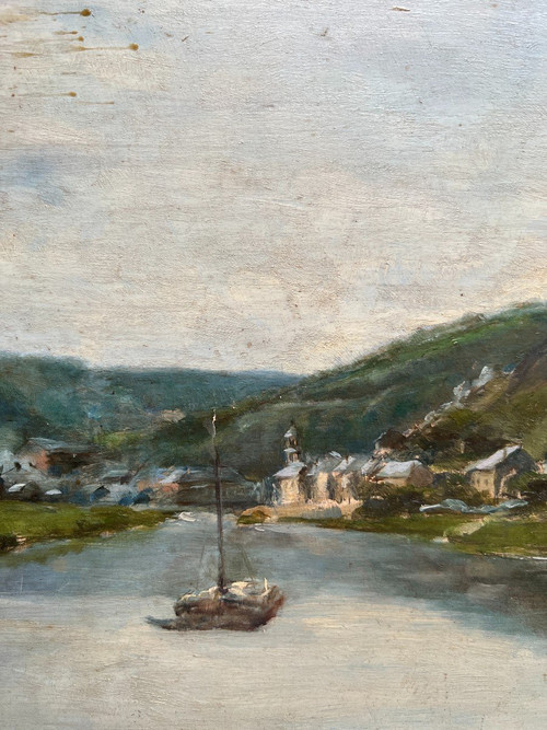Emile Ancelet (1865-1951) - Paysage Fluvial, 1892