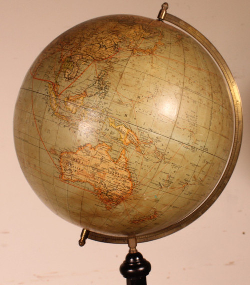 Grand Globe Terrestre De Handels Und Verkehrsglobus De 69cm De Haut