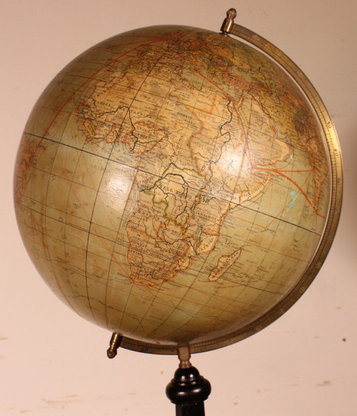 Grand Globe Terrestre De Handels Und Verkehrsglobus De 69cm De Haut