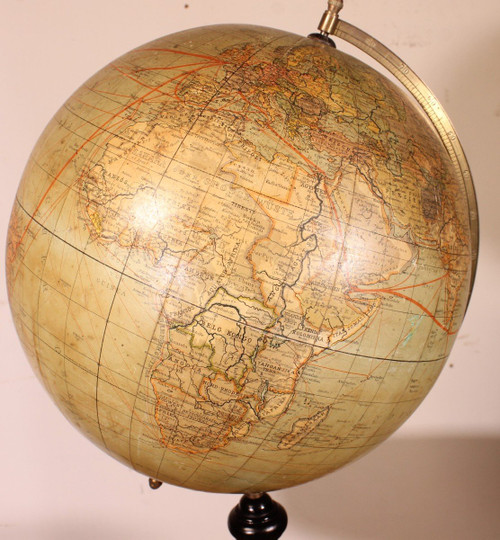 Grand Globe Terrestre De Handels Und Verkehrsglobus De 69cm De Haut