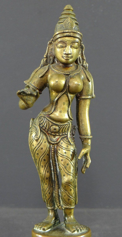 India, fine XIX - inizio XX secolo, statua di bronzo di Parvati.