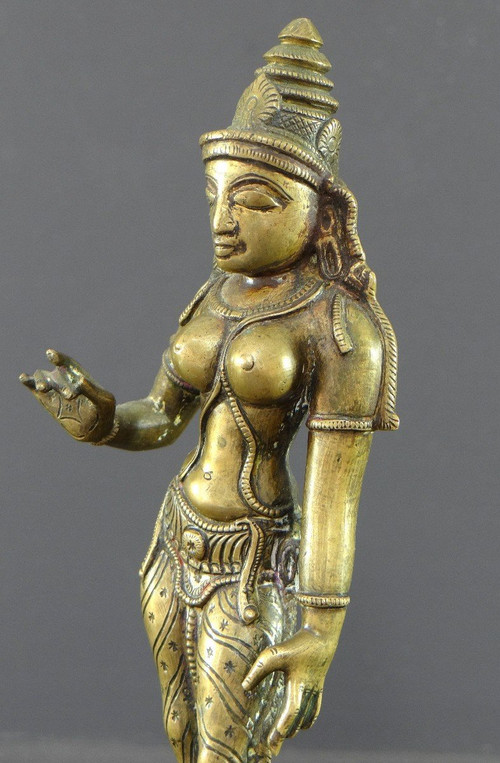 India, fine XIX - inizio XX secolo, statua di bronzo di Parvati.