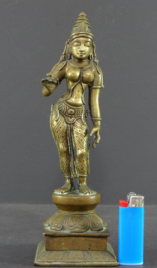 India, fine XIX - inizio XX secolo, statua di bronzo di Parvati.