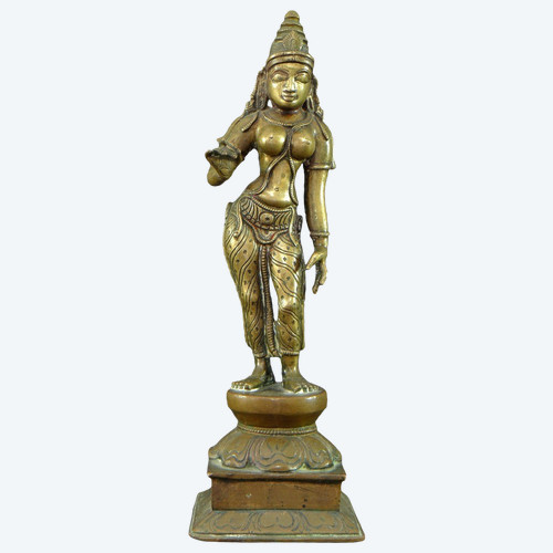 India, fine XIX - inizio XX secolo, statua di bronzo di Parvati.