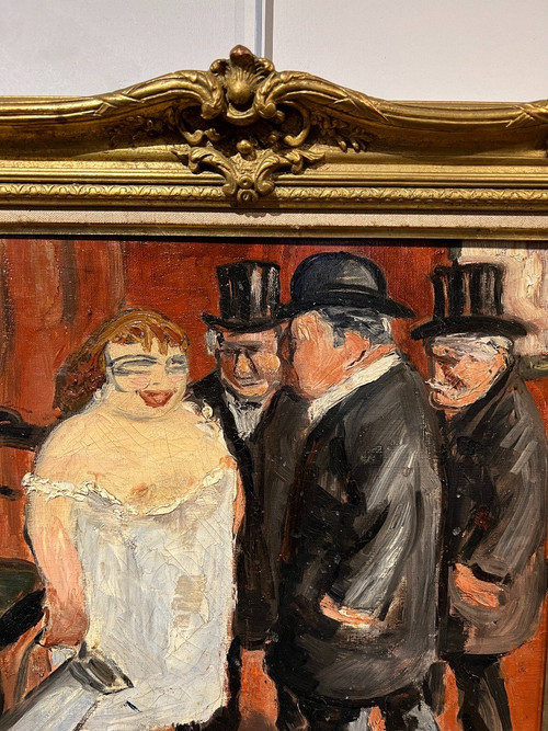 Ecole Française Fauve - Scène De Maison Close, Circa 1910