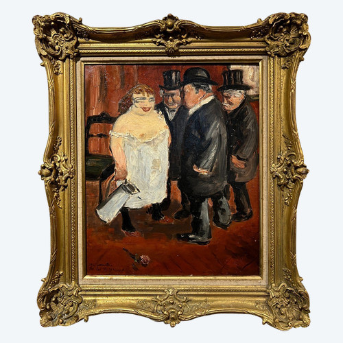 Ecole Française Fauve - Scène De Maison Close, Circa 1910