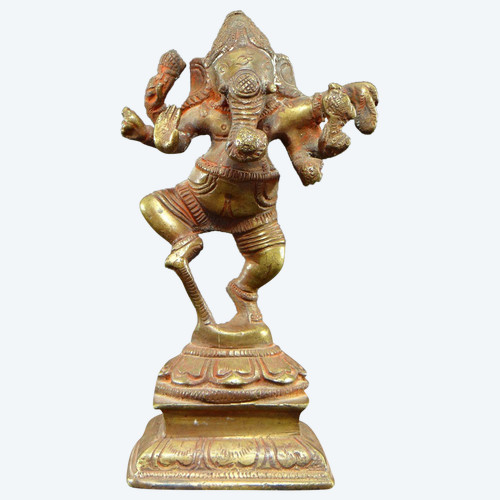 India, First Third Of The 20th Century, Bronze Ganesh Statuette.