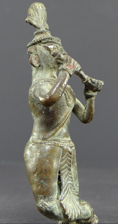 Inde, Début Du XIXème Siècle Ou Antérieur, Statue De Krishna En Bronze.