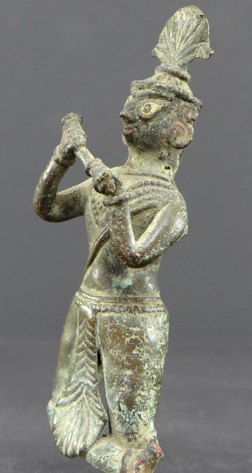 Inde, Début Du XIXème Siècle Ou Antérieur, Statue De Krishna En Bronze.