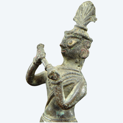 Inde, Début Du XIXème Siècle Ou Antérieur, Statue De Krishna En Bronze.