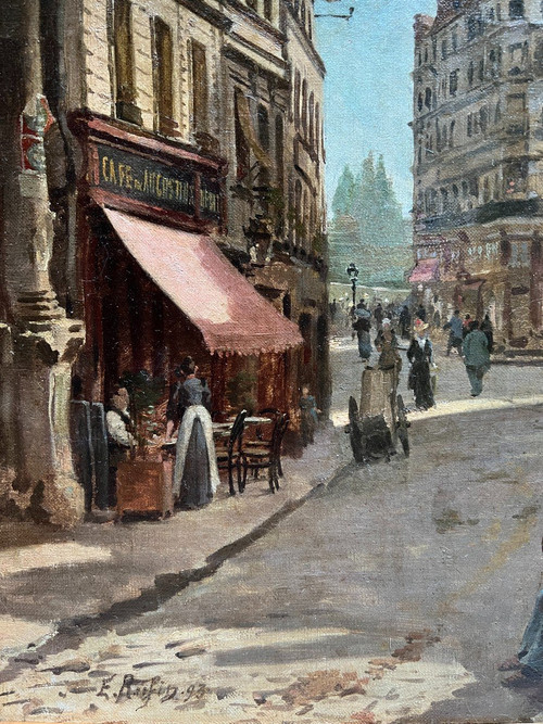E. Rufin (xix-xx) – Das Café Des Augustins, Szene des Pariser Lebens, 1893