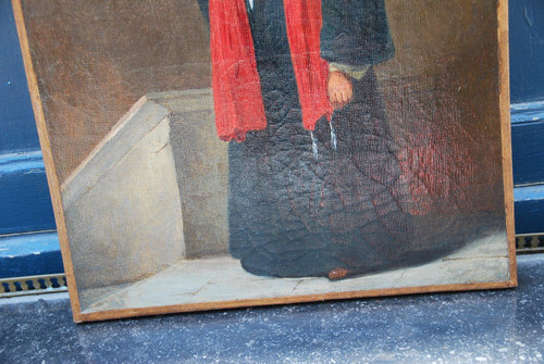Oil On Canvas Man In Turban Nineteenth