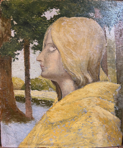 Maurice Alet (1874–1967) – Frau, symbolistisches Profil, 1900