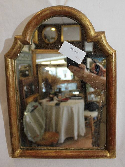 Petit Miroir Ancien Doré, Glace Mercure 32 X 45 Cm