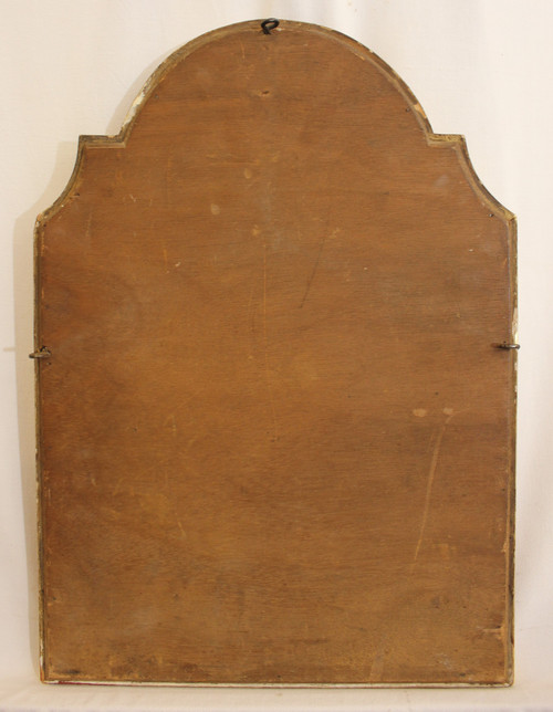 Petit Miroir Ancien Doré, Glace Mercure 32 X 45 Cm
