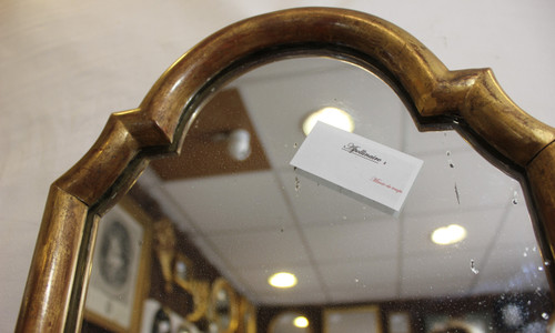 Petit Miroir Ancien Doré, Glace Mercure 32 X 45 Cm