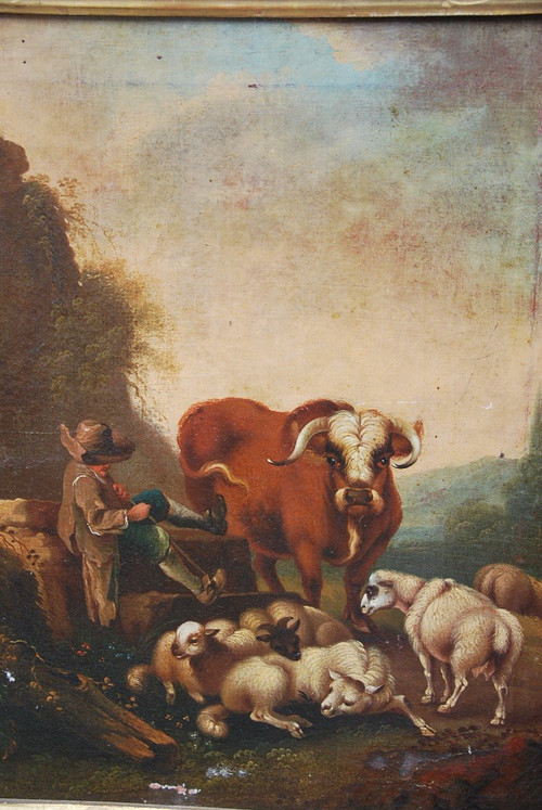 Paar Schäferleinwände, Italien um 1750