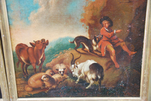 Paar Schäferleinwände, Italien um 1750