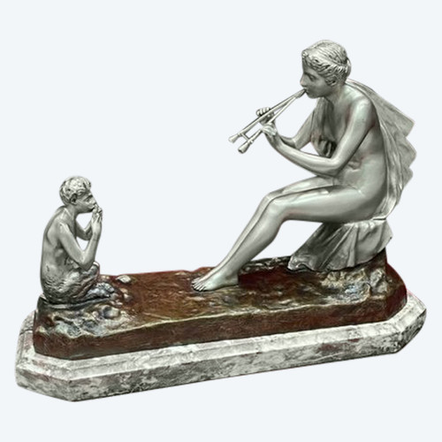Scultura in bronzo Art Déco 1930 di Gustave OBIOLS 1858-1901